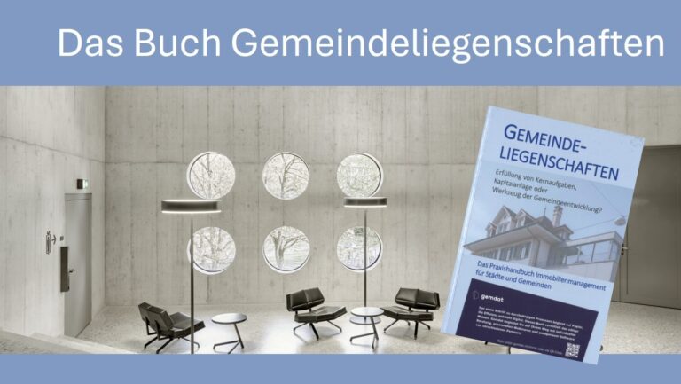 Buch Gemeindeliegenschaften in modernem Betonraum